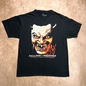 Falling in Reverse Popular Monster Lyrics T-Shirt Black Short Sleeve Band Tee